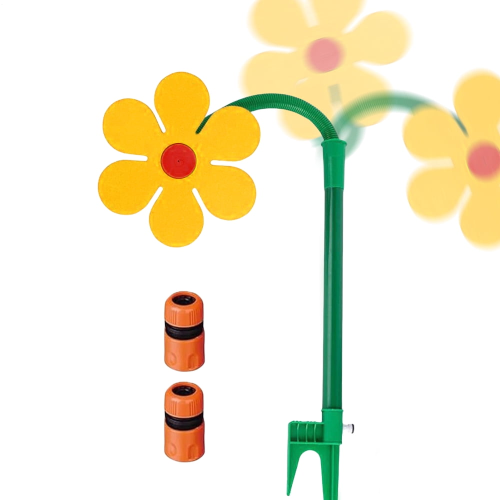Ksruee Lawn Sprinkler Daisy Flower Sprinkler for Kids Outdoor Play 360 Degree Rotating Yard Water Toy Irrigation Tool Backyard Game for Outdoor Yard Decor Kids Dogs Playing reliable