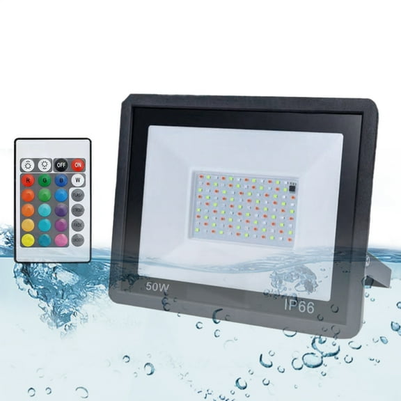 Ksruee Led Flood Lights Outdoor Outdoor Flood Lights for Yard RGB Color Bulb Spotlight with Remote Control Worklight for Backyard Porch Driveway Yard Garden functional