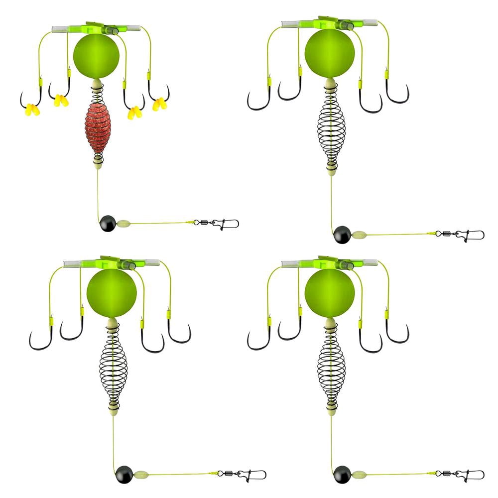 Ksruee Rigs for Carp Fishing 4X Spring Bait Cage Fishing Hooks Catfish ...
