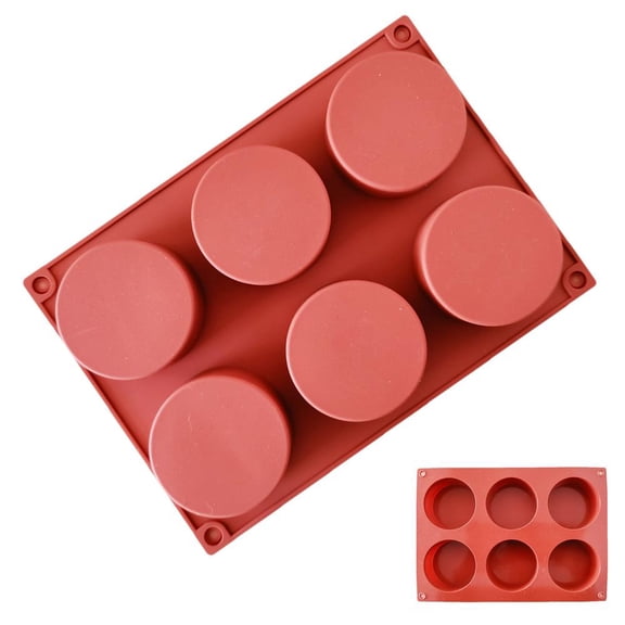Ksruee Silicone Chocolate Mold 6 Grids Round Candy Molds Non-Stick Food Grade Multipurpose Cake Molds Kitchen Baking Tools Baking Accessories for Candy Chocolate expedient