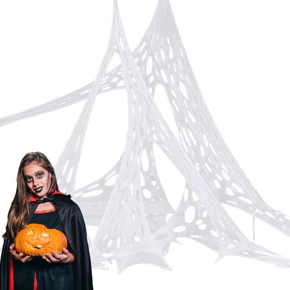 Ksruee Spooky Cloth for Halloween Halloween Spider Web Fabric Decoration Scene Prop Photo Booth Backdrop Horror Supplies for Branches Fence Porch Yard Garden Courtyard Window smart