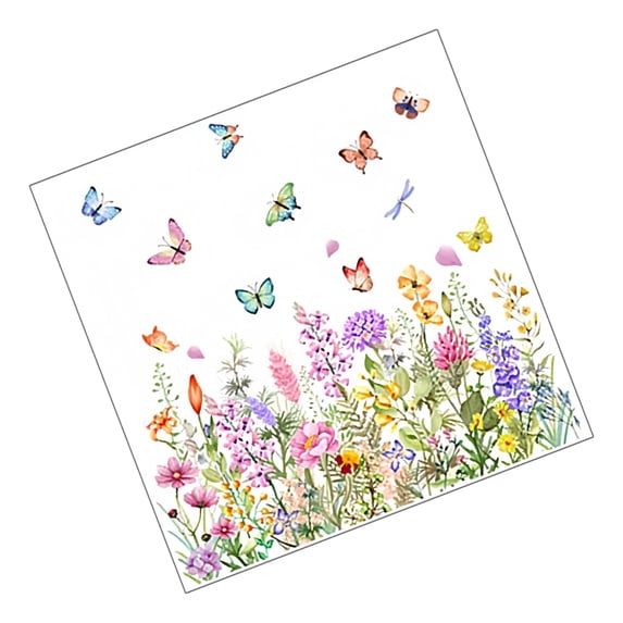 Ksruee Spring Window Clings Removable Colorful Spring Decals Floral Bouquet Window Stickers for Door Mirror Wall Bathroom Kitchen Home Hotel Restaurant