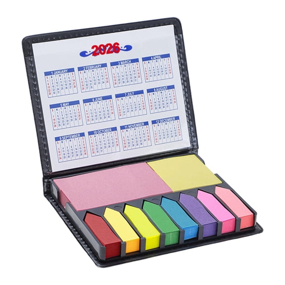 Ksruee Sticky Note Book Creative Annotating Note Pad Set Color Memo Pads in Faux Leather Box Business Index Notepad with Writable Flags for Planner Notebook