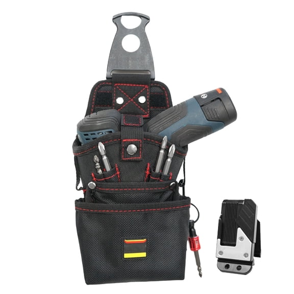 Ksruee Waist Tool Bag Magnetic Utility Work Organizer Bag Heavy-Duty Electric Drill Holder Screw Pouch Anti-Scratch Electrician Organizer for Construction Site honest