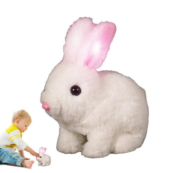 Ksruee hopping bunny Bouncing Bunny Toy Realistic Stuffed Animals Interactive Plush Figures Hopping Robotic Animal Jumping Twitching Nose Wiggling Ears accepted