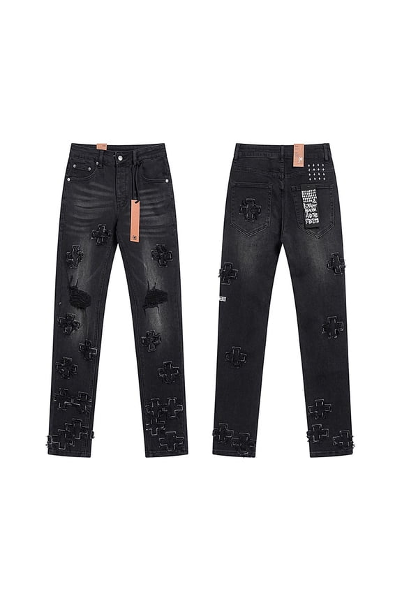 Ksubi Jeans Men's 2026 New Splatter Print High Street Retro Ripped Casual Fashion Slim-fit Jeans for Men