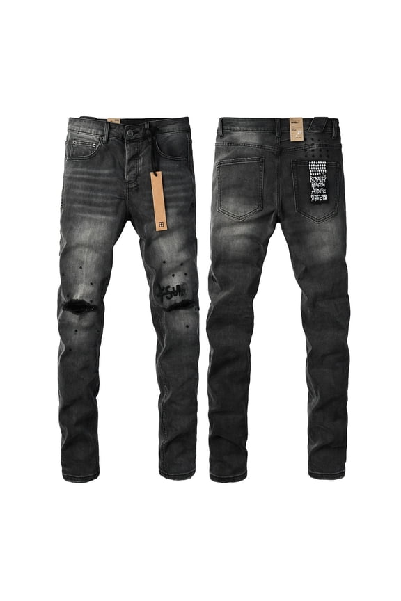 Ksubi Jeans Straight Leg Ripped Elastic Fashion High Street Casual Men's Jeans