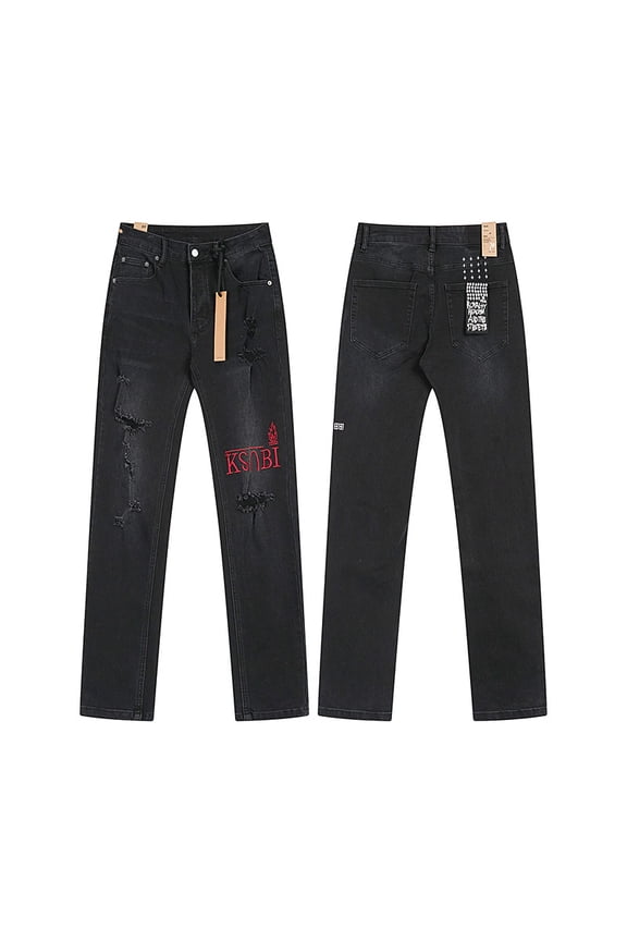 Ksubi Men's Casual Straight Leg Jeans, Stretch Fabric High Streetwear