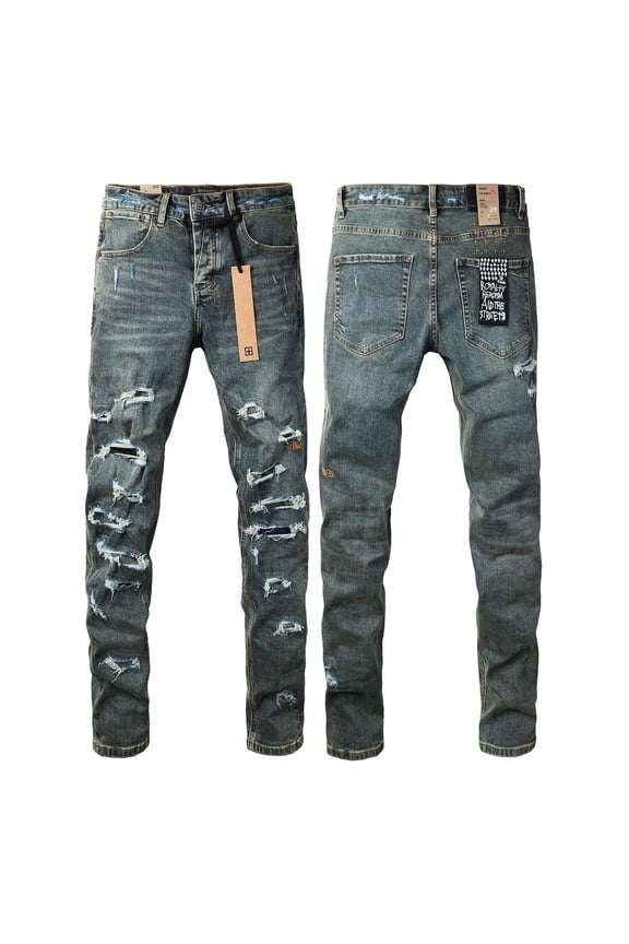 2025 Ksubis Jeans brand Jeans Men's Jeans Casual Comfort Holes Fashionable Straight Skinny Jeans, Ripped Stretch Jeans Denim Pants Menswear 3049 28-40