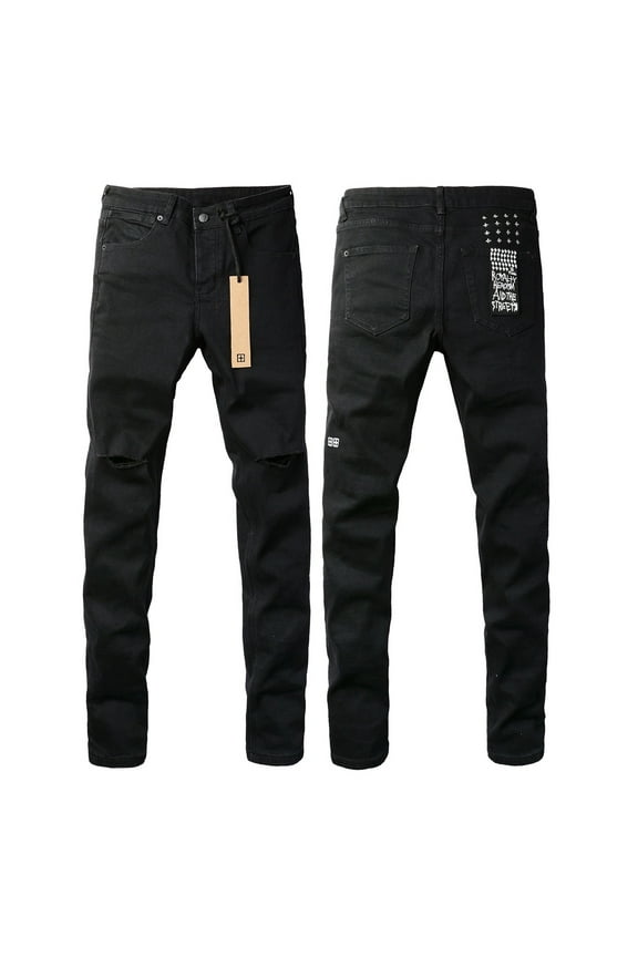 2025 Ksubis Jeans brand Jeans Men's Jeans Casual Comfort Holes Fashionable Straight Skinny Slim Fit Jeans, Ripped Stretch Jeans Denim Pants Menswear 3005 28-40