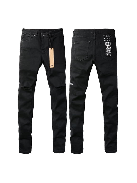2025 Ksubis Jeans brand Jeans Men's Jeans Casual Comfort Holes Fashionable Straight Skinny Slim Fit Jeans, Ripped Stretch Jeans Denim Pants Menswear 3005 28-40