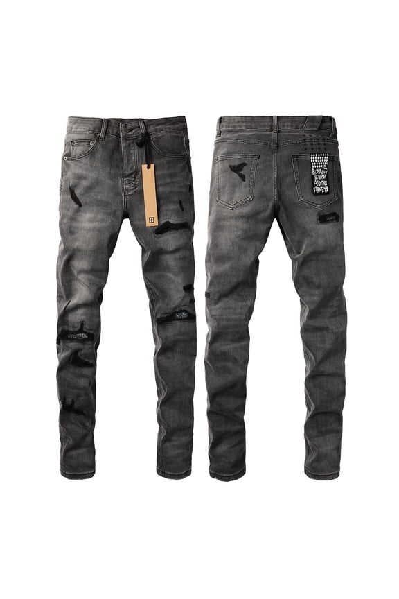 2025 Ksubis Jeans brand Jeans Men's Jeans Casual Comfort Holes Fashionable Straight Skinny Slim Fit Jeans, Ripped Stretch Jeans Denim Pants Menswear 3010 28-40