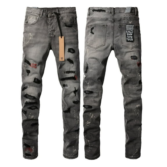 2025 Ksubis Jeans brand Jeans  Men's Jeans Casual Comfort Holes Fashionable Straight Skinny Slim Fit Jeans, Ripped Stretch Jeans Denim Pants Menswear 3014 28-40