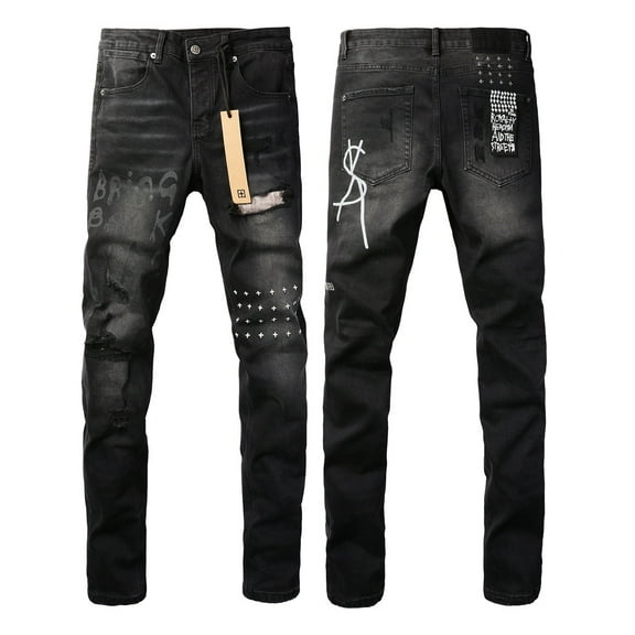2025 Ksubis Jeans brand Jeans  Men's Jeans Casual Comfort Holes Fashionable Straight Skinny Slim Fit Jeans, Ripped Stretch Jeans Denim Pants Menswear 3015 28-40