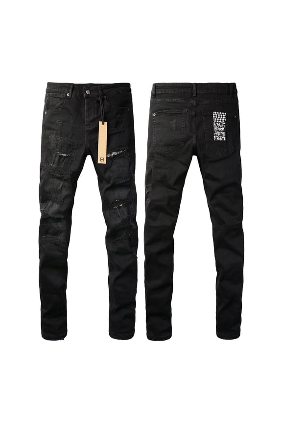 2025 Ksubis Jeans brand Jeans  Men's Jeans Casual Comfort Holes Fashionable Straight Skinny Slim Fit Jeans, Ripped Stretch Jeans Denim Pants Menswear 3016 28-40