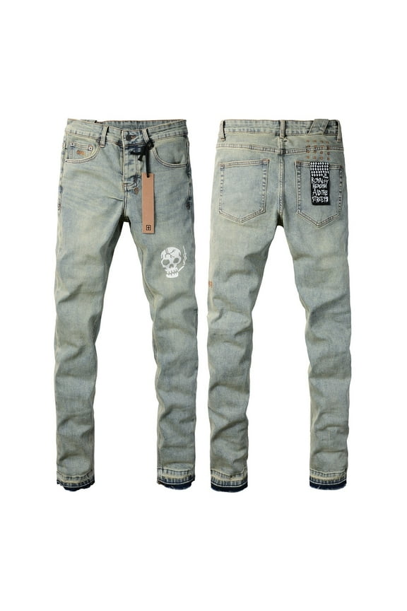 2025 Ksubis Jeans brand Jeans Men's Jeans Casual Comfort Holes Fashionable Straight Skinny Slim Fit Jeans, Ripped Stretch Jeans Denim Pants Menswear 3028 28-40