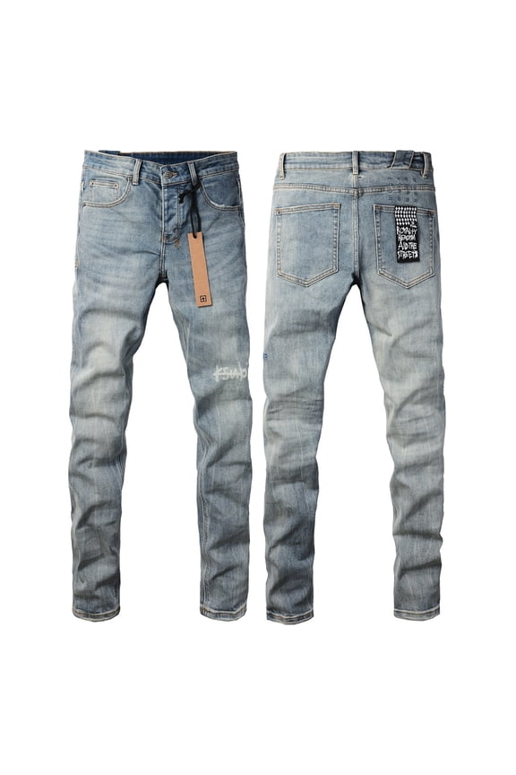 2025 Ksubis Jeans brand Jeans  Men's Jeans Casual Comfort Holes Fashionable Straight Skinny Slim Fit Jeans, Ripped Stretch Jeans Denim Pants Menswear 3029 28-40
