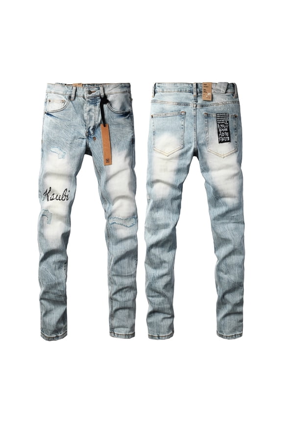 2025 Ksubis Jeans brand Jeans  Men's Jeans Casual Comfort Holes Fashionable Straight Skinny Slim Fit Jeans, Ripped Stretch Jeans Denim Pants Menswear 3030 28-40