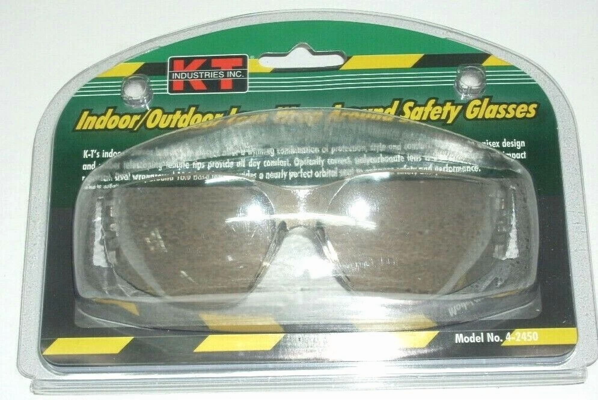 Kt Industries 4-2450 Indoor Outdoor Lens Wrap Around Safety Glasses Clear W Tint