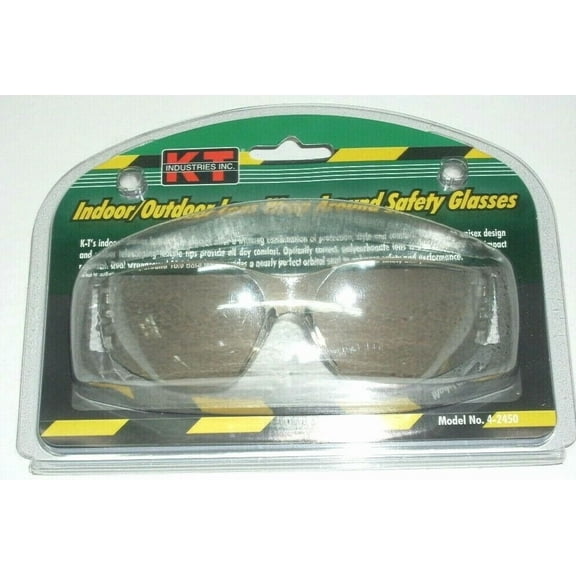 Kt Industries 4-2450 Indoor Outdoor Lens Wrap Around Safety Glasses Clear W Tint