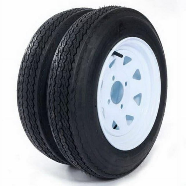 Ktaxon 1 Pair Of Trailer Tires And Rims 4 80 12 480 12 4 80 X 12 4 Lug Wheel White Spoke 780lbs