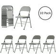 thumbnail image 1 of Ktaxon 10 Pack Folding Chairs, Wedding Party Chair Foldable Dining Chair with Metal Frame and Soft Cushion, Set of 10 Space-Saving Seating for Events, Dining Room, Gray, 1 of 7