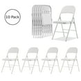 thumbnail image 1 of Ktaxon 10 Pack Folding Chairs, Wedding Party Chair Foldable Dining Chair with Metal Frame and Soft Cushion, Set of 10 Space-Saving Seating for Events, Dining Room, White, 1 of 11