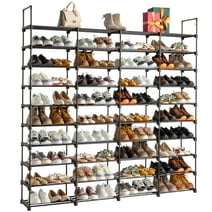 Ktaxon 10 Tiers Shoe Rack Shoe Shelf 80 Pairs Shoe Storage Organizer for Entryway Closet Livingroon Bathroom Bedroom Dorm, Black