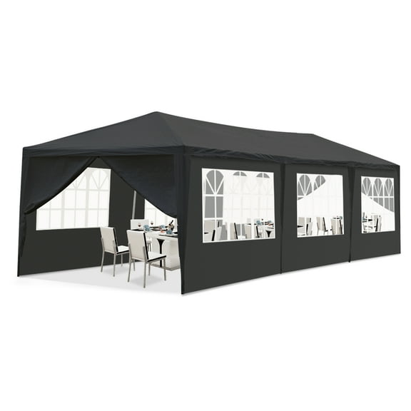 Ktaxon 10' X 30' Wedding Tent Party Canopies Heavy Duty Pavilion 8 Sidewall Black