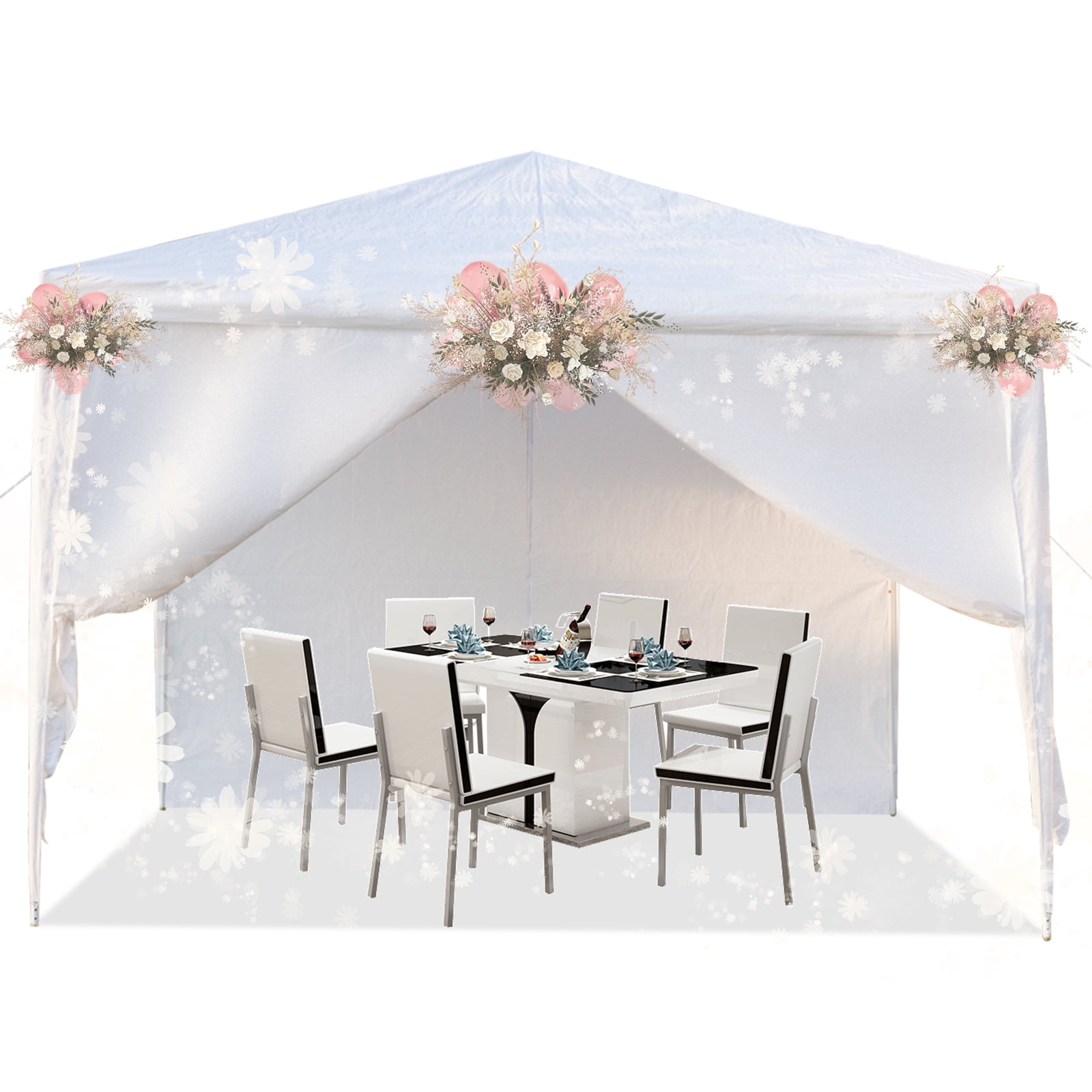 Ktaxon 10' x 10' Party Tent Wedding Canopy Patio w/ 4 Side Walls White