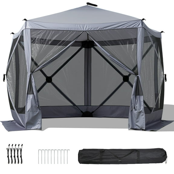 Ktaxon 10' x 10' Pop-up Canopy Automatic Folding Tent Gazebo EZ-up Gazebo with Mosquito Netting, Carry Bag