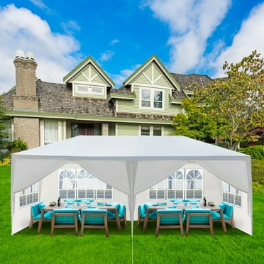 Ktaxon 10'x 20' Canopy Party Wedding Tent Garden Pavilion Cater Events 6 Removable Sidewalls White