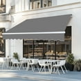 thumbnail image 1 of Ktaxon 10 x 8 Ft  Manual Retractable Patio Awning,  Adjustable Outdoor Awing Sunshade Shelter with Aluminum Alloy,  280g/m² UV & Water-Resistant Fabric for Deck, Balcony - Gray, 1 of 9