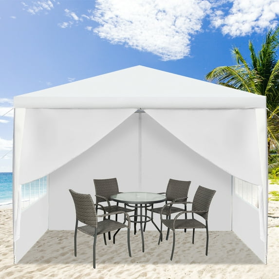 Ktaxon 10'x10' Canopy Tent Wedding Outdoor Party with 4 Sidewalls White