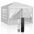 thumbnail image 1 of Ktaxon 10'x10' EZ Pop UP Wedding Party Tent Folding Gazebo Canopy W/ Sides & Carry Bag,White, 1 of 7