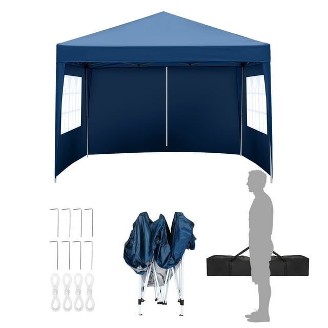 Ktaxon 10'x10' Pop Up Gazebo Canopy Wedding Party Tent Blue-4 - Walmart.com