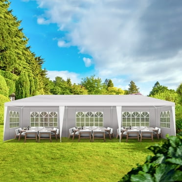 Ktaxon 10'x30' Canopy install Wedding Party Tent with 5 Removable Sidewall Outdoor