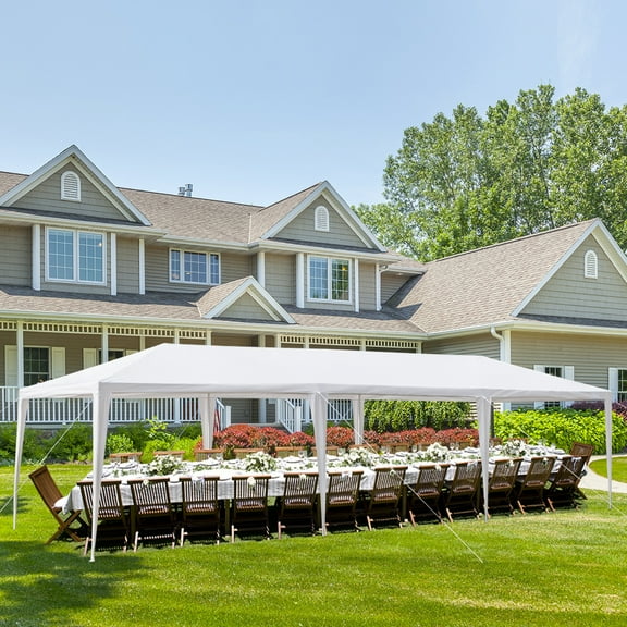 Ktaxon 10'x30' Upgraded w/ No Side Gazebo Canopy Outdoor Party Wedding Tent White