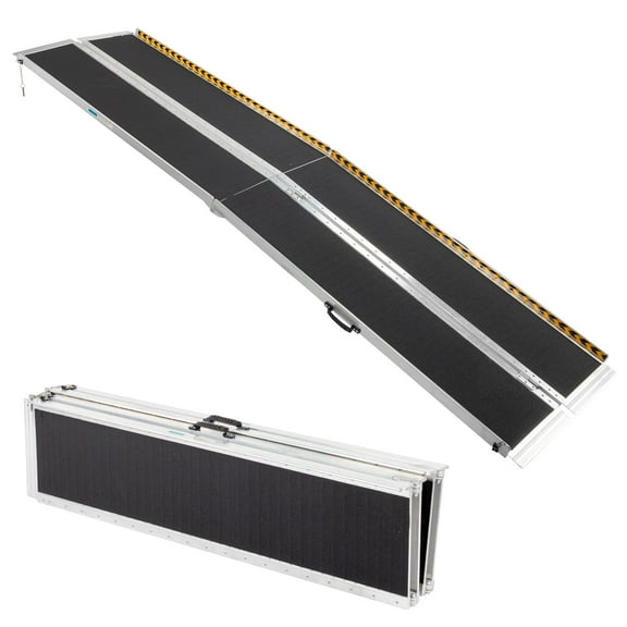 Ktaxon 10ft Aluminum Multi-Folding Wheelchair Scooter Mobility Ramp Portable Non-Slip