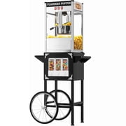 Ktaxon 10oz Popcorn Machine with Cart & Candy Dispenser, 4 Gallon Popper, ETL, Black
