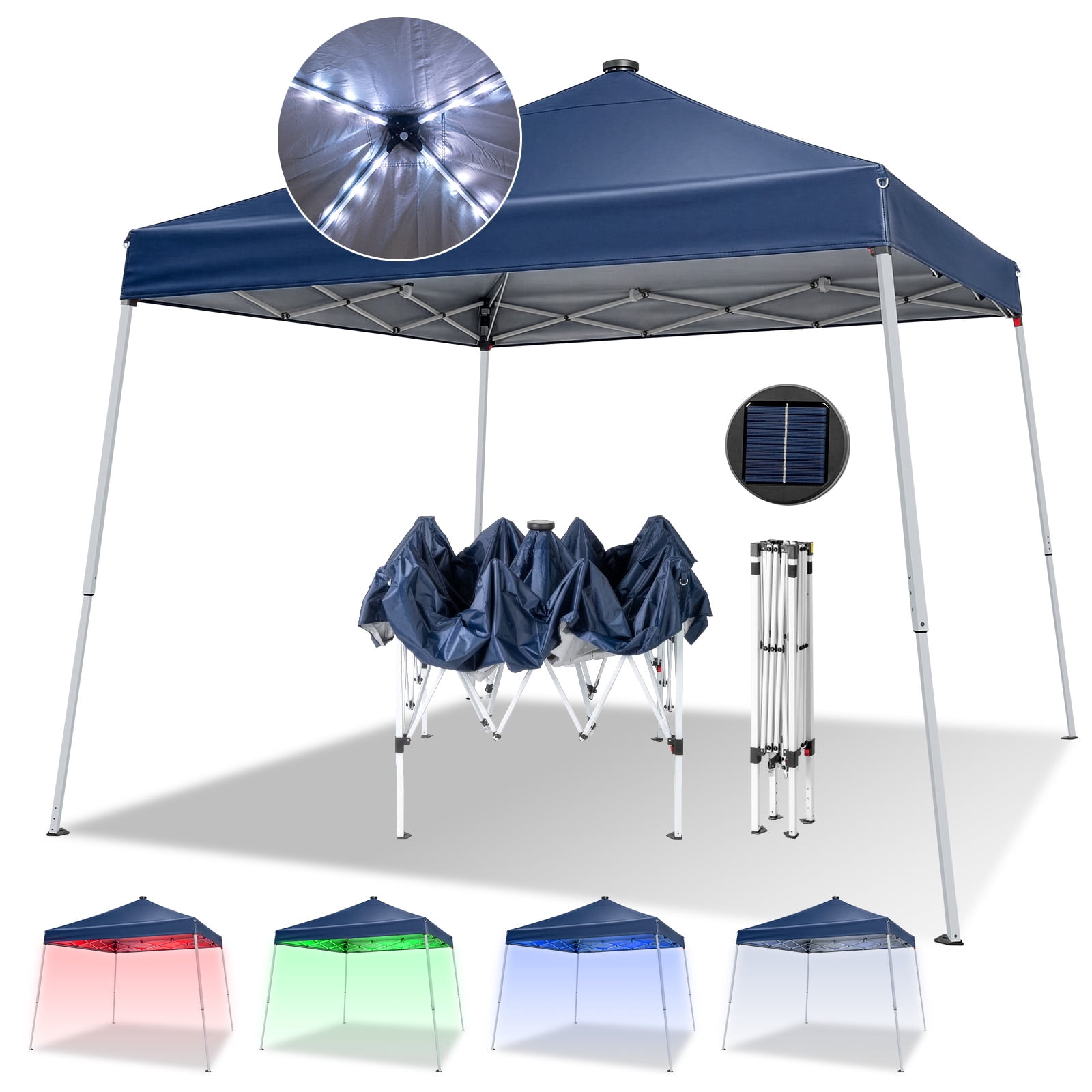 Ktaxon 10x10 Ez Pop Up Canopy Tent Built-in LED Light Strips