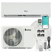 Ktaxon 11500 BTU واي فاي تمكين ميني سبليت مكيف الهواء & سخان، 17 SEER2 115 V العاكس وحدة التيار المتردد الجدار بدون قنوات مع مكثف قبل الشحن، مضخة الحرارة & تركيب كيت