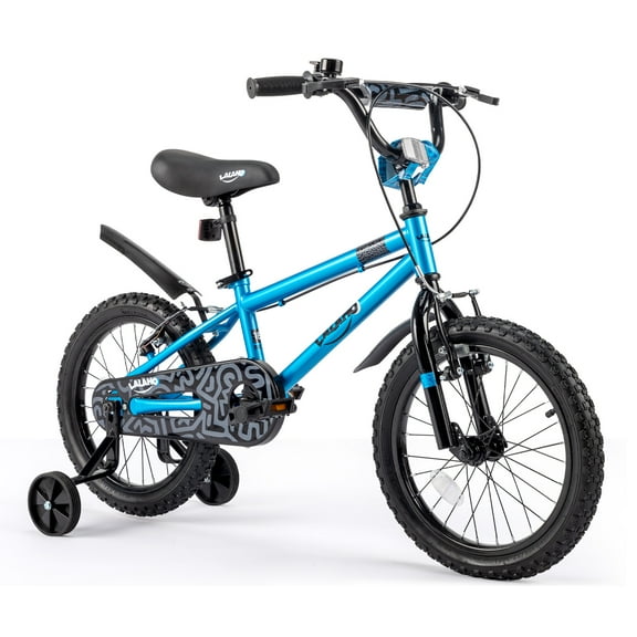 Ktaxon Bike, 16 Inch Bicycle with Training Wheels and Kickstand, Easy to Assemble, Learning to Ride, Blue