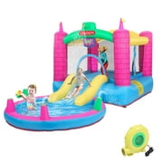 Ktaxon 12.5' x 6.7' x 6.2' Inflatable Bounce House, Tank Jumper Water Spray Castle with 350W Air Blower