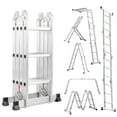 thumbnail image 1 of Ktaxon 12.5ft 7 in 1 Multi-Purpose Scaffold Ladder, Heavy Duty Folding Aluminium Extension Ladder, EN 131 Standard, 330lbs Capacity, 1 of 8