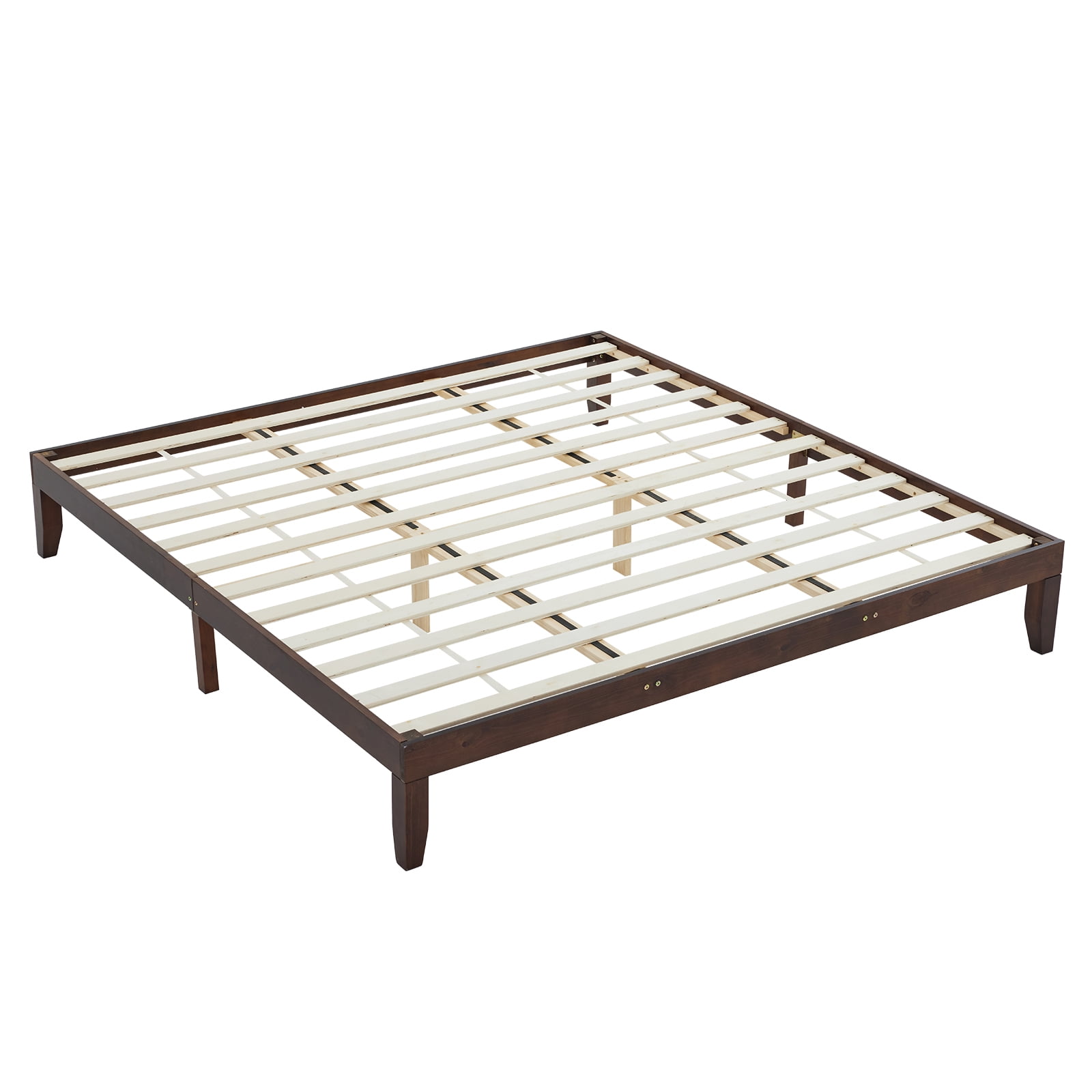 Ktaxon 12" Deluxe Wood Platform Bed Frame, King Bed Frame, Mattress