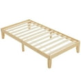 thumbnail image 1 of Ktaxon 12" Deluxe Wood Platform Bed Frame, Twin Bed Frame, Mattress Foundation, Natural Wood Finish, Twin, 1 of 6