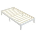 thumbnail image 1 of Ktaxon 12" Deluxe Wood Platform Bed Frame, Twin Bed Frame, Mattress Foundation, White Finish, Twin, 1 of 7