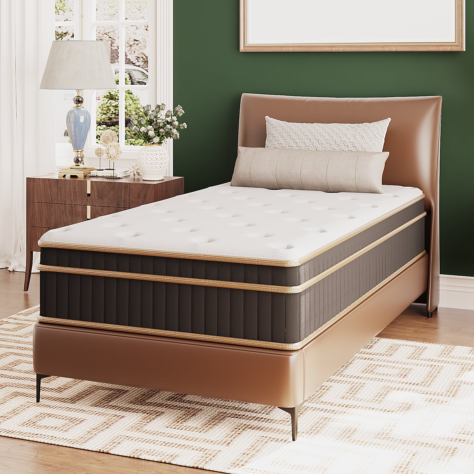 Ktaxon 12" Full Size Mattress with Gel Memory Foam, Spring Hybrid Mattress in a Box, Adult
