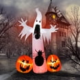thumbnail image 1 of Ktaxon 12' Halloween Inflatables Outdoor Halloween Decoration Giant Ghost with 2pcs Pumpkin Blow up Decor, 1 of 7